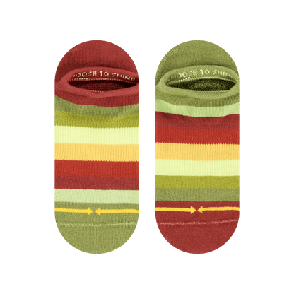 Sunset Stripes Organic Cotton Adult No Show Socks 3-Pack