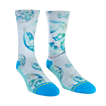 Maia Negre Dove Adult Crew Socks