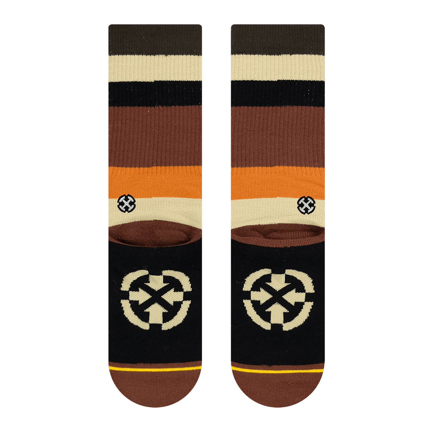 Spidey Brown Bamboo Stripes Adult Crew Sock