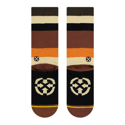 Spidey Brown Bamboo Stripes Adult Crew Sock