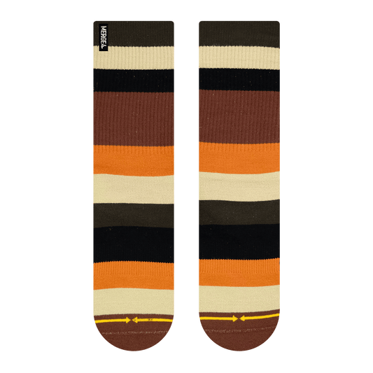 Spidey Brown Bamboo Stripes Adult Crew Sock
