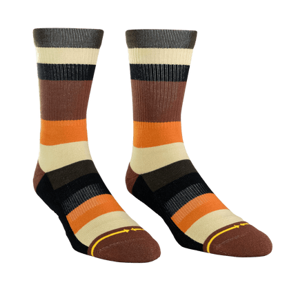 Spidey Brown Bamboo Stripes Adult Crew Sock