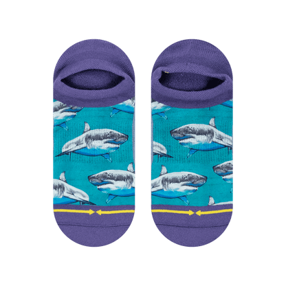 Great White Sharks Adult No Show Socks With Art By Taylor Reinhold