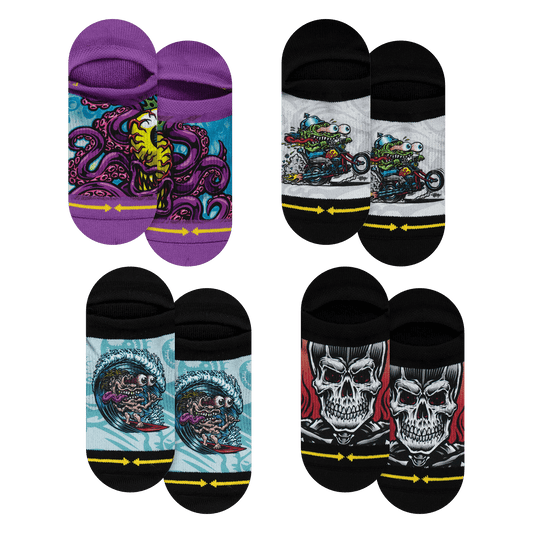 Jimbo Phillips Adult No Show Socks 4-Pack