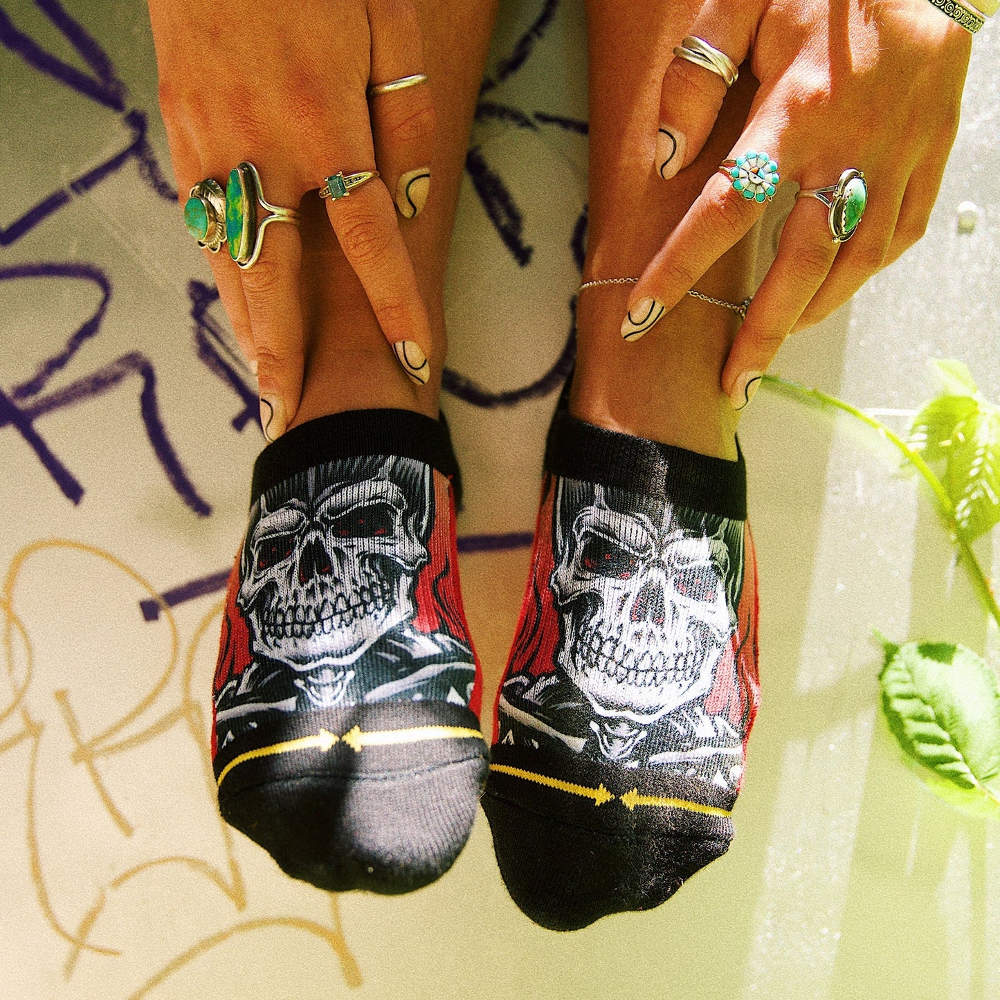 No Time To Waste No Show Adult Socks With Art By Jimbo Phillips