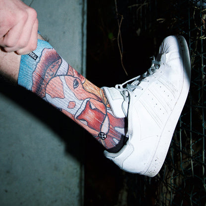 Bull Adult Crew Socks with Art by Kaia Myall