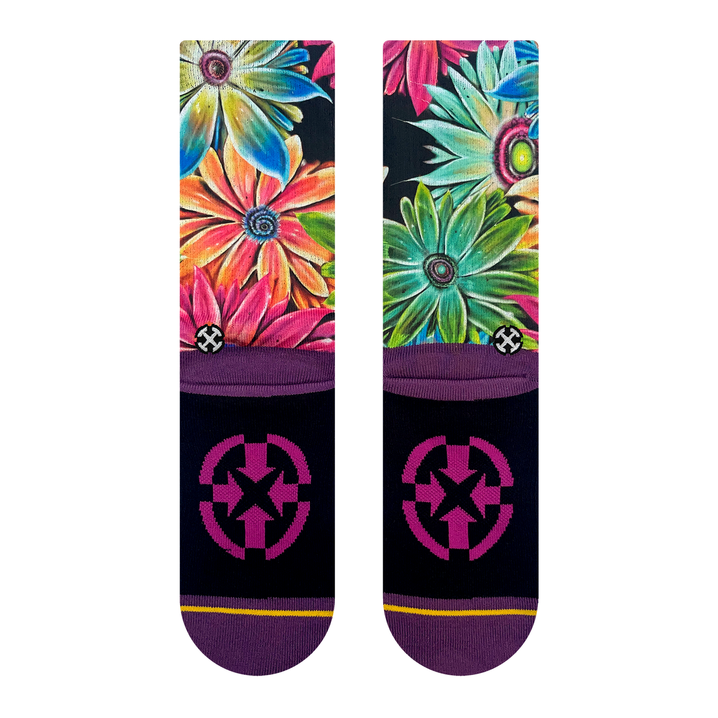 Flower Adult Crew Socks with Art by Max Ehrman