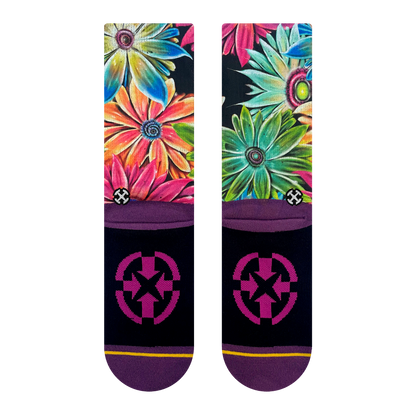 Flower Adult Crew Socks with Art by Max Ehrman