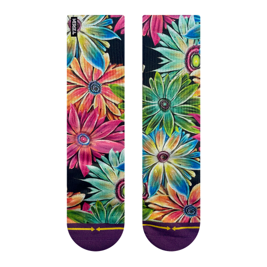 Flower Adult Crew Socks with Art by Max Ehrman