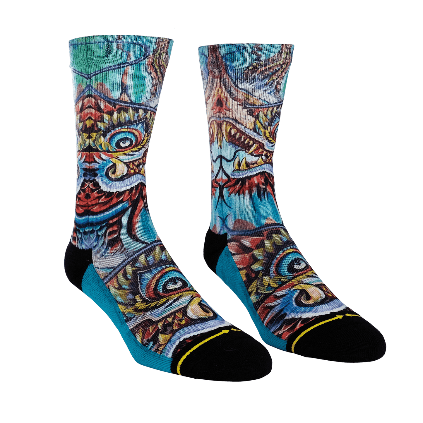Dragon Tattoo Style Adult Crew Socks With Art By Mike Espinosa