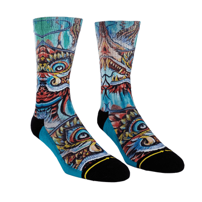 Dragon Tattoo Style Adult Crew Socks With Art By Mike Espinosa