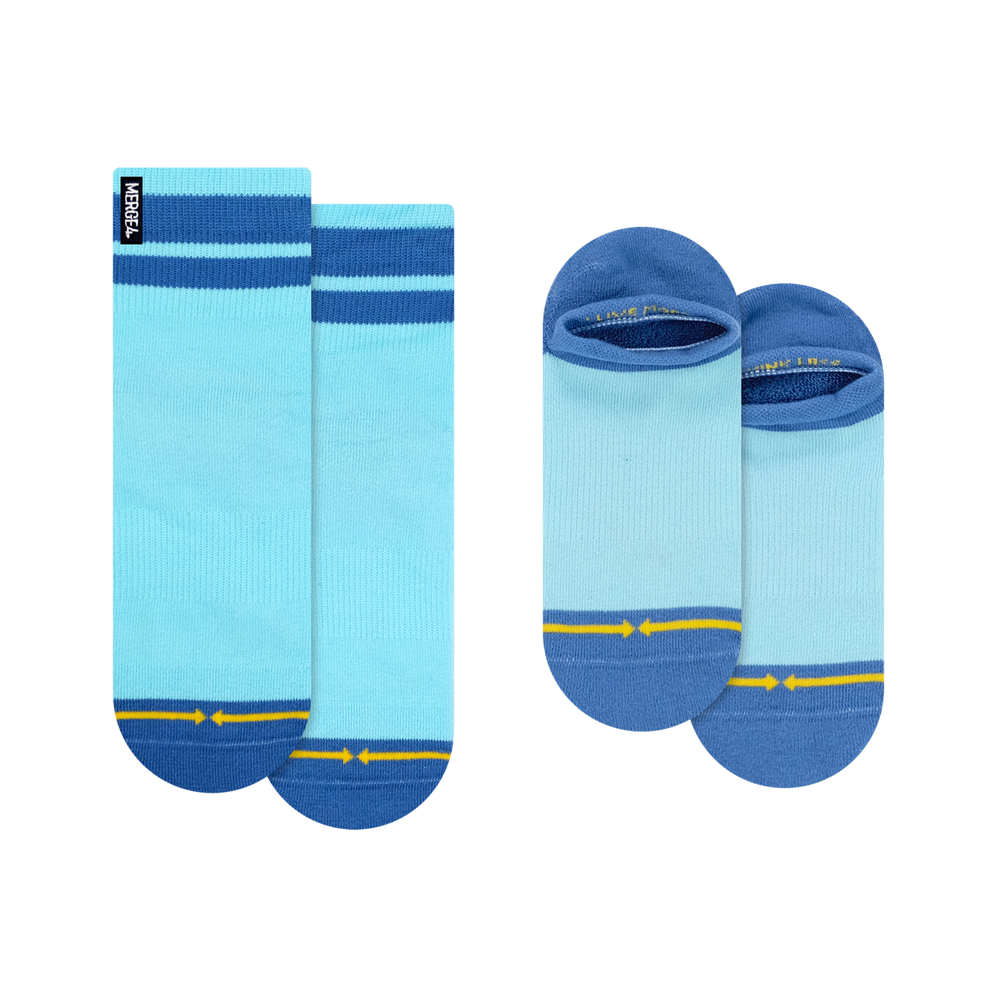 Organic Cotton Blue Combo Adult Socks 2-Pack