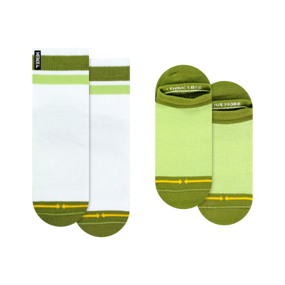 Organic Cotton Green Combo Adult Socks 2-Pack