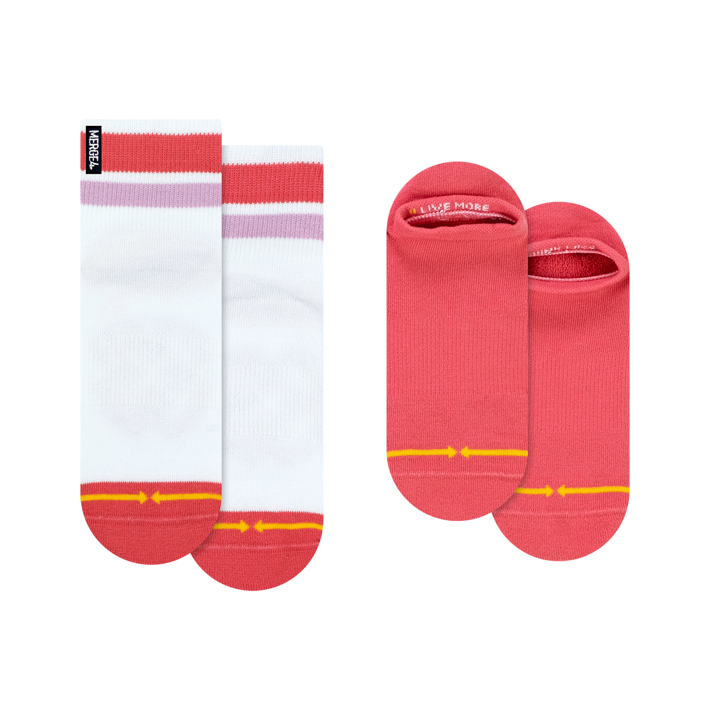 Organic Cotton Red Combo Adult Socks 2-Pack