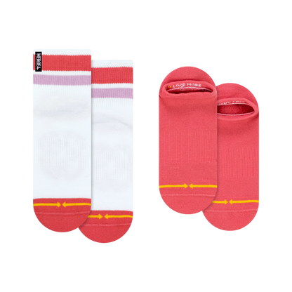 Organic Cotton Red Combo Adult Socks 2-Pack
