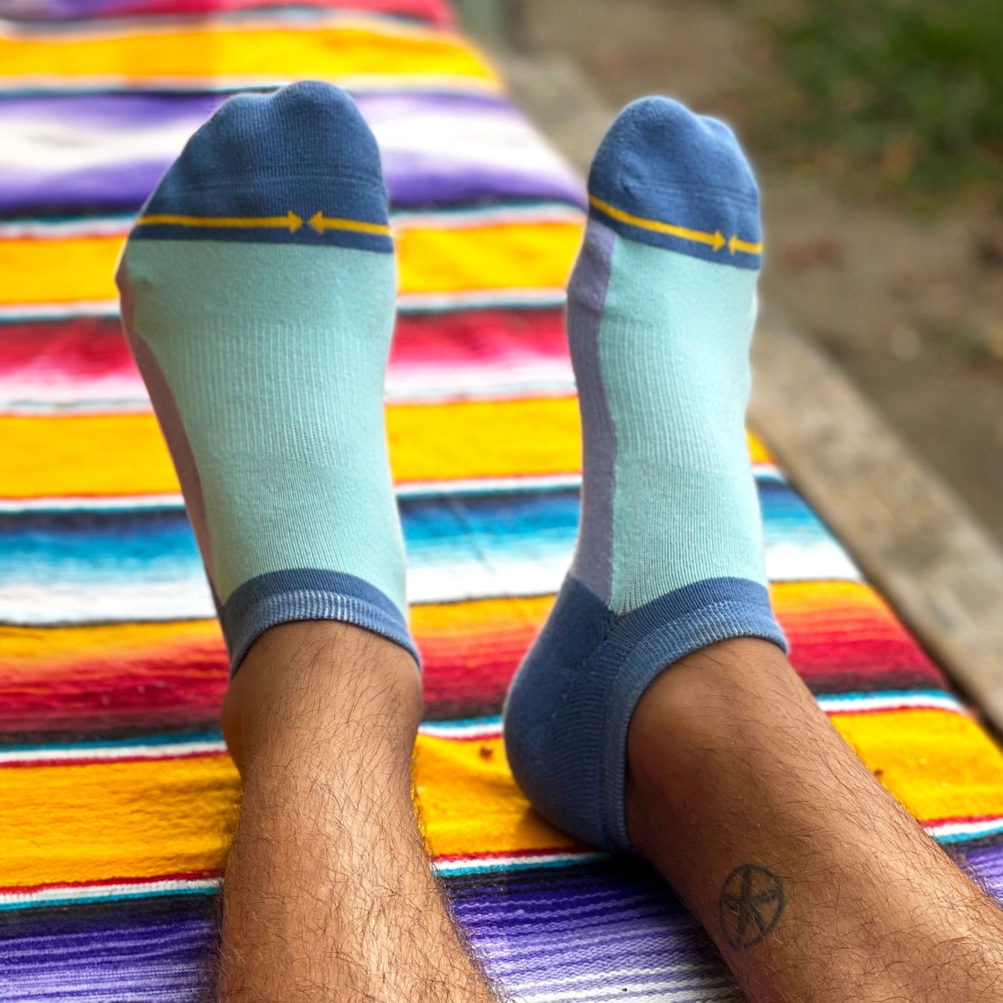 Organic Cotton Blue Combo Adult Socks 2-Pack
