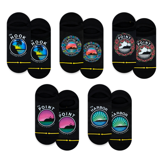 Slidertown Adult No Show Socks 5-Pack