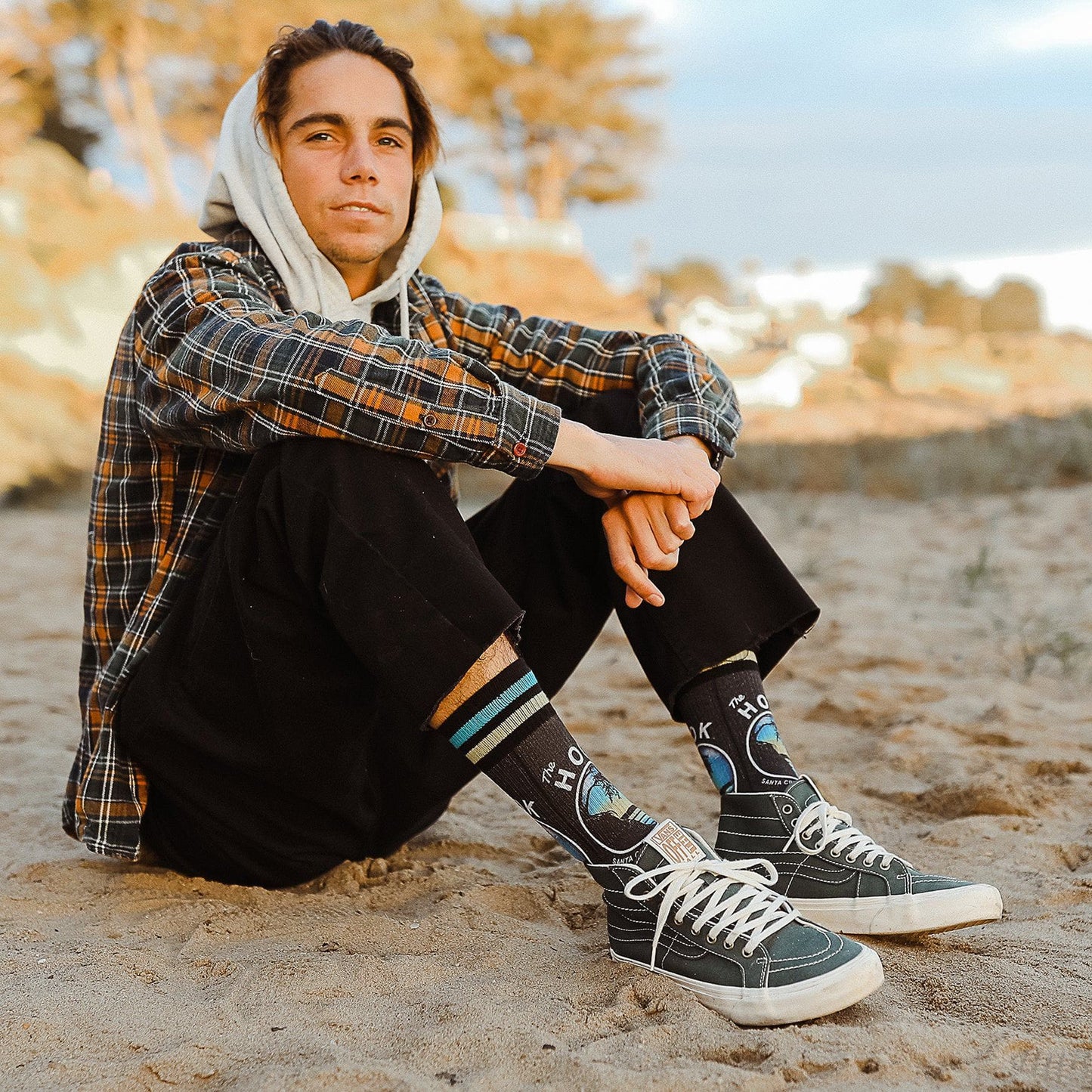 Slidertown The Hook Blue Sky Adult Crew Socks