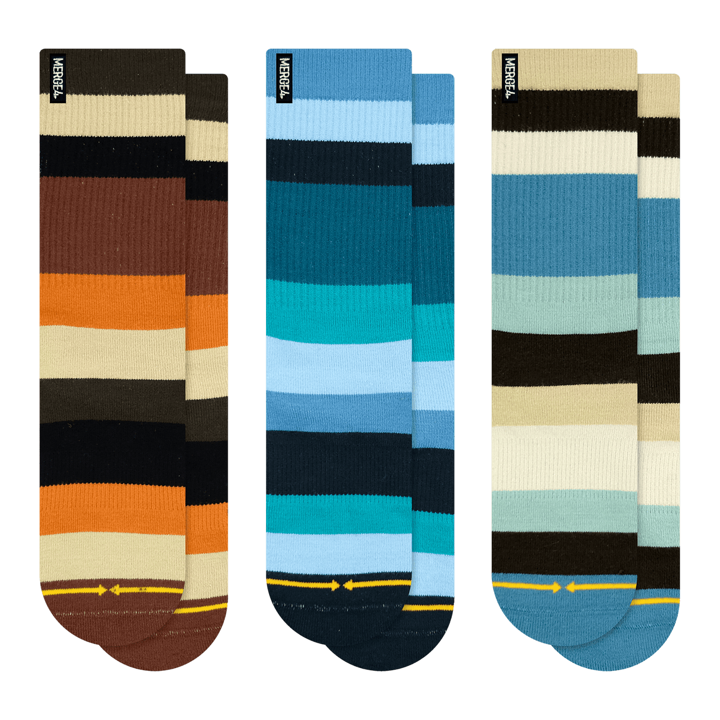 Spidey Bamboo Nature Stripes Bamboo Adult Crew Socks 3-Pack