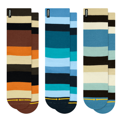 Spidey Bamboo Nature Stripes Bamboo Adult Crew Socks 3-Pack