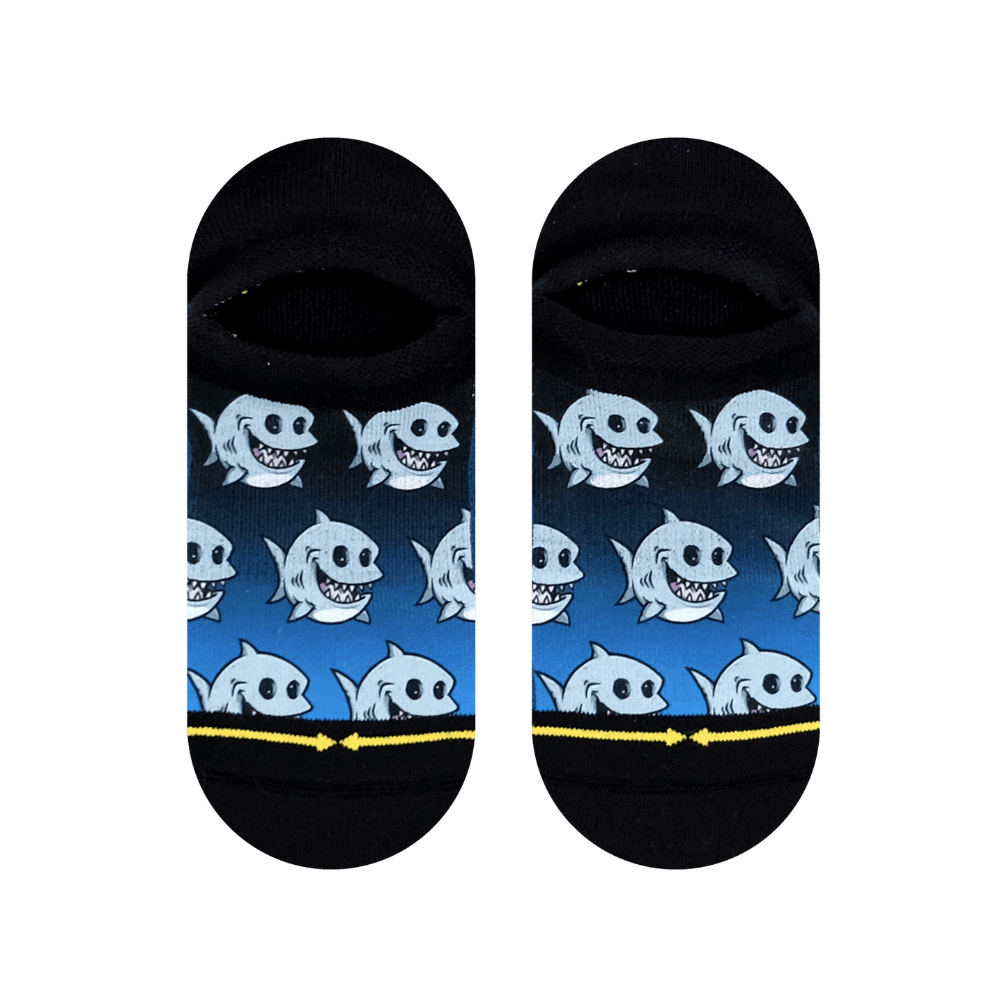 Fat Shark Adult No Show Socks With Art By Chump Magic