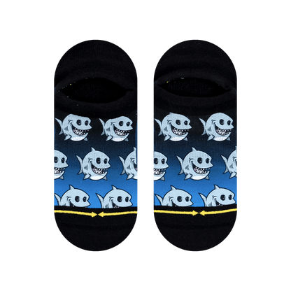 Fat Shark Adult No Show Socks With Art By Chump Magic