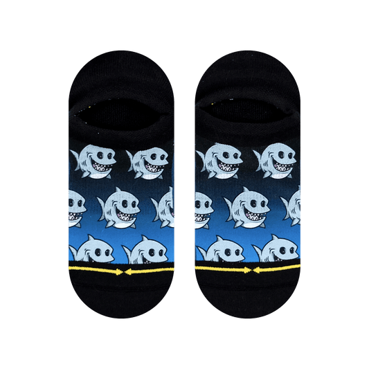 Fat Shark Adult No Show Socks With Art By Chump Magic