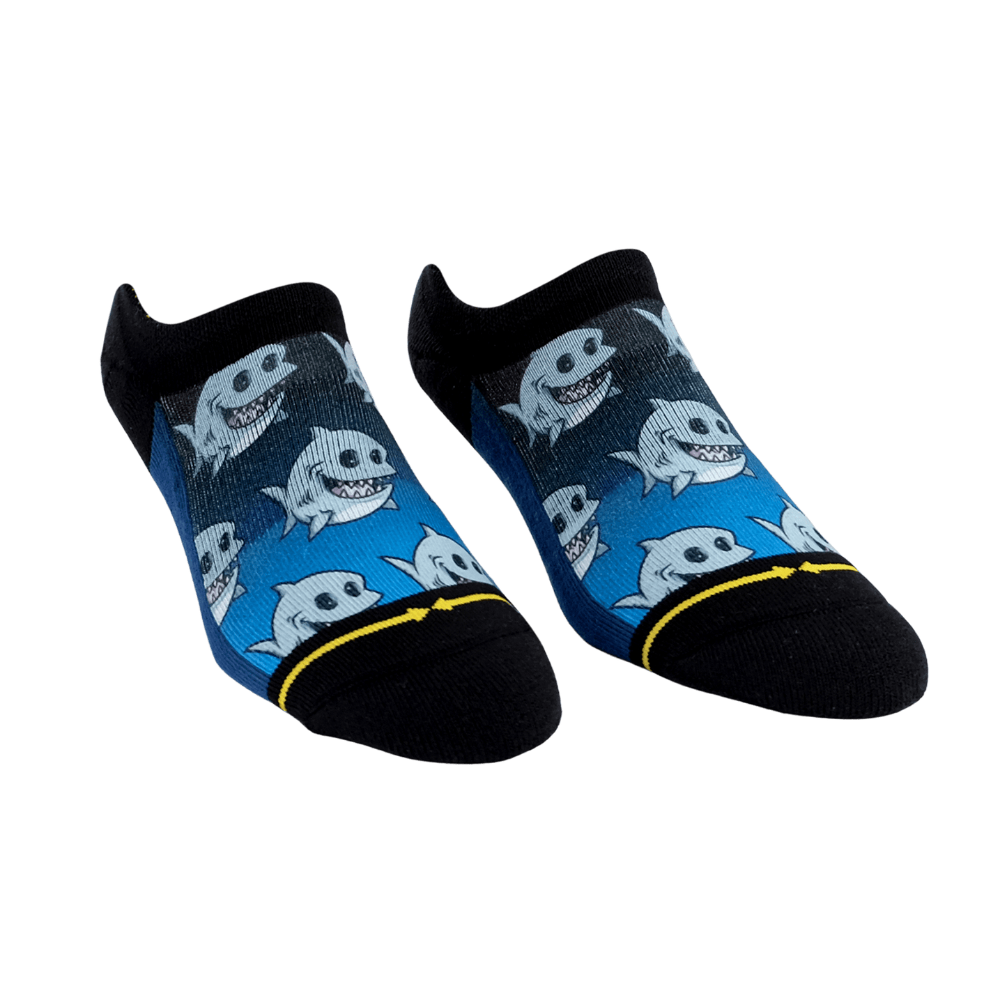 Fat Shark Adult No Show Socks With Art By Chump Magic