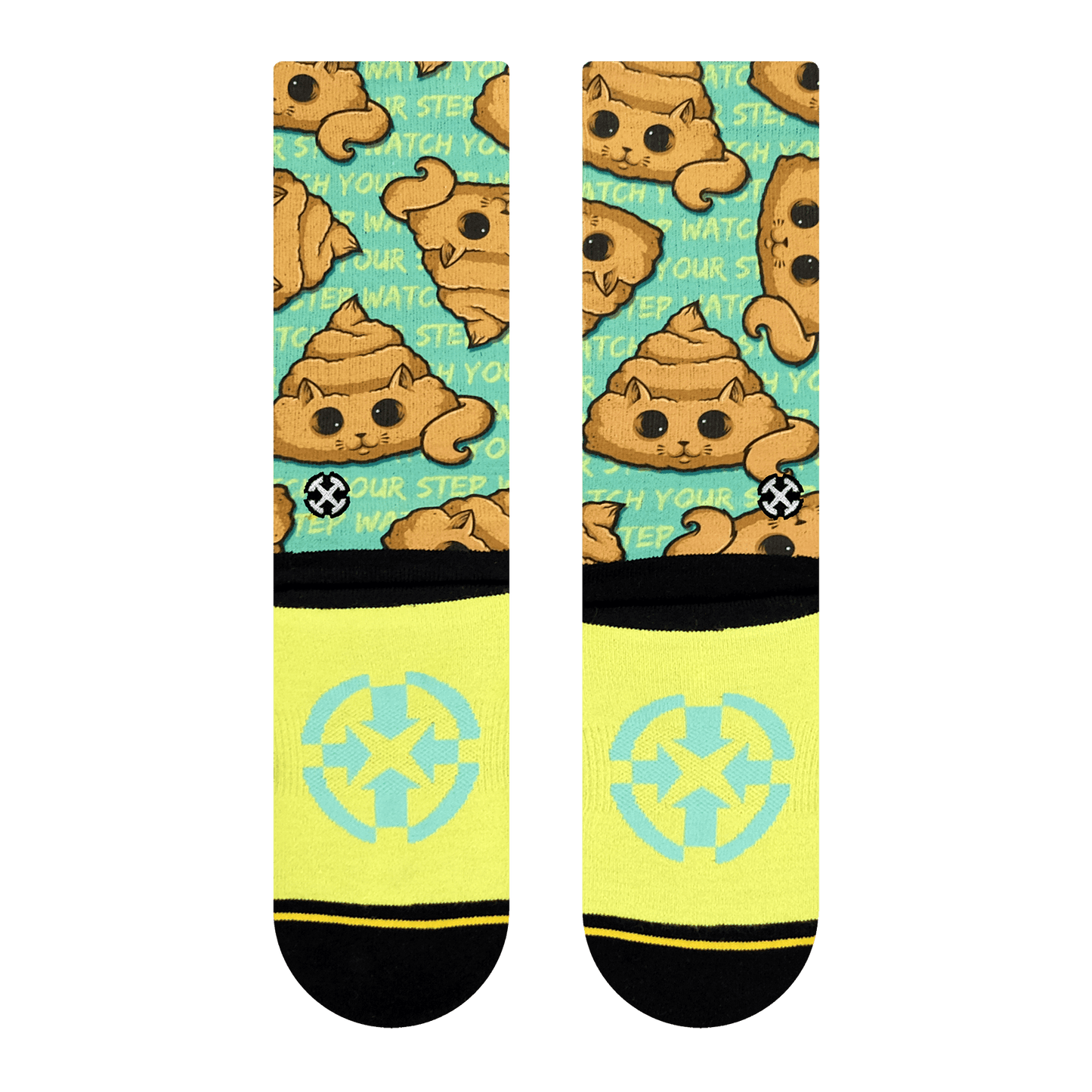 Poo Cat Adult Crew Socks Art By Chump Magic