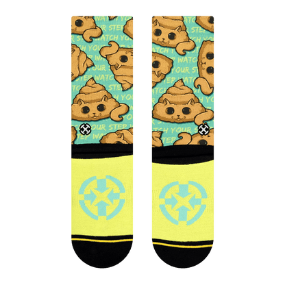 Poo Cat Adult Crew Socks Art By Chump Magic