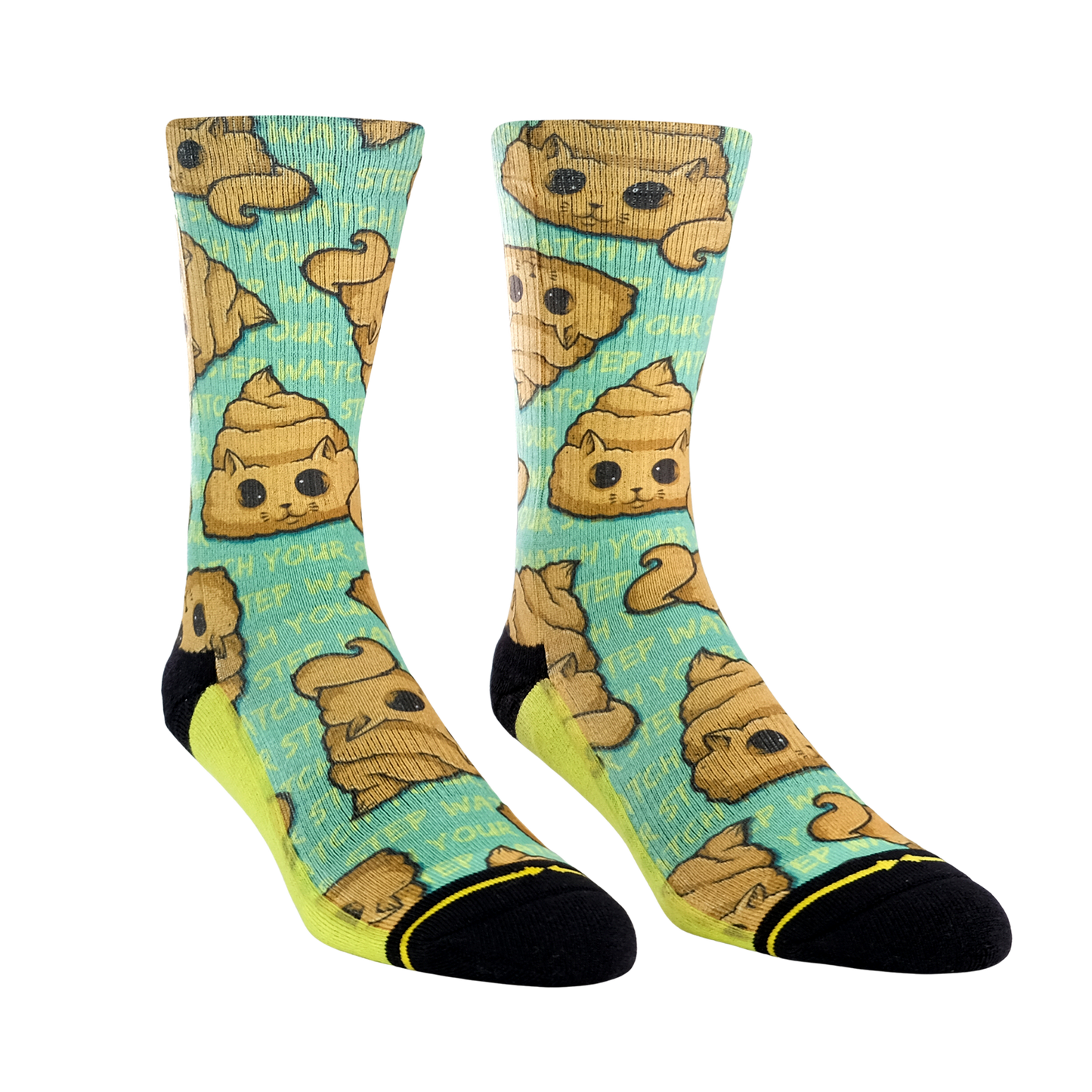 Poo Cat Adult Crew Socks Art By Chump Magic