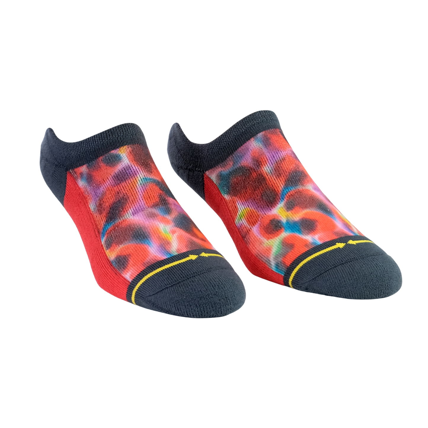 Red Water Color Adult No Show Socks by Daniel Jean-Baptiste