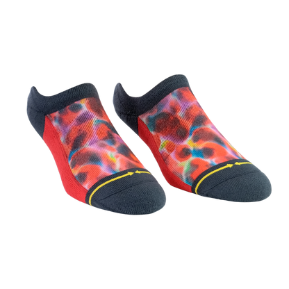 Red Water Color Adult No Show Socks by Daniel Jean-Baptiste