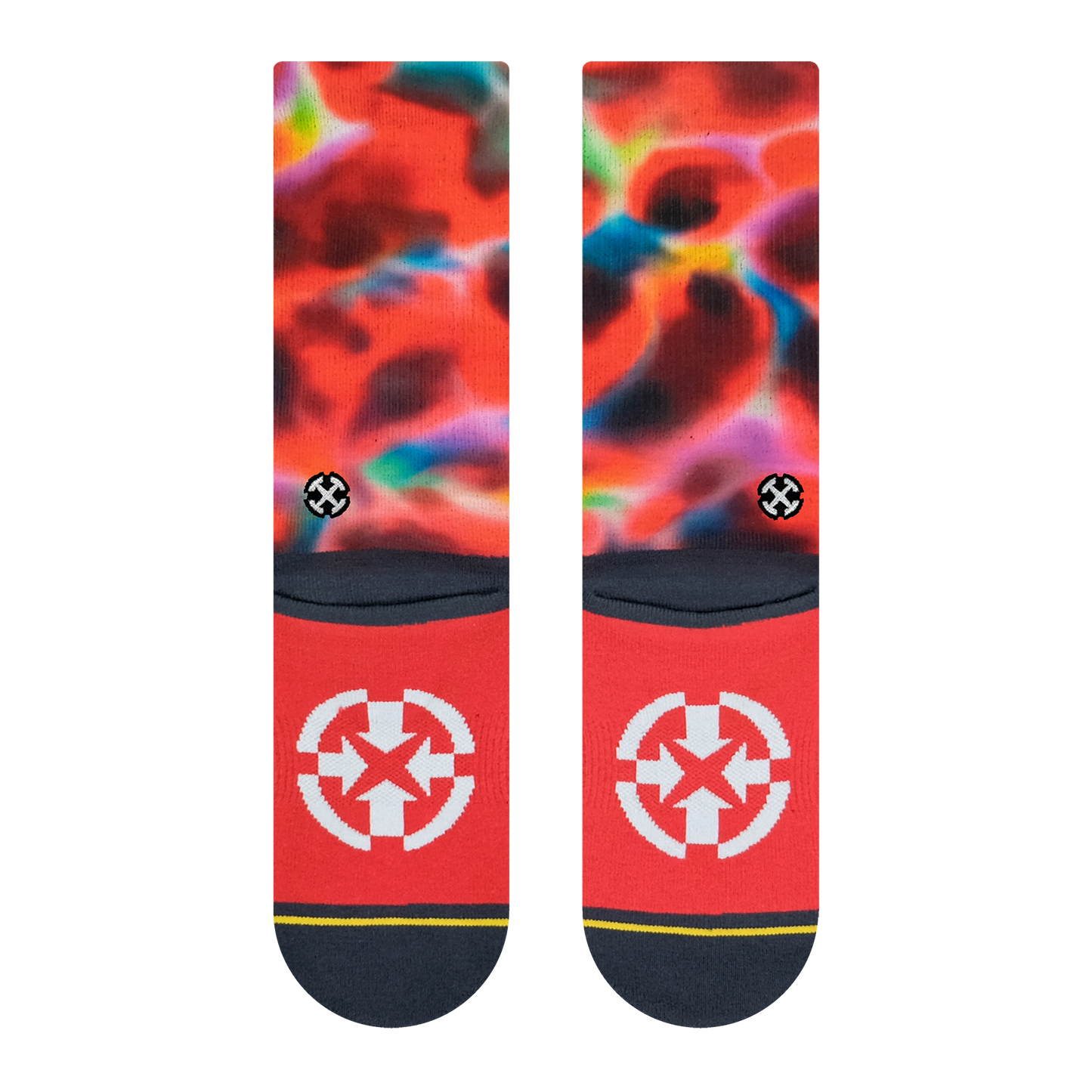 Red Water Color Adult Crew Socks Art By Daniel Jean-Baptiste