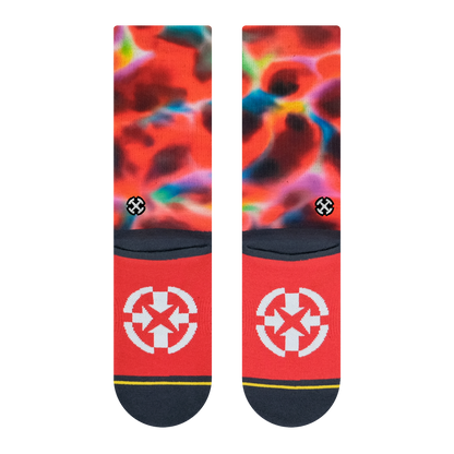 Red Water Color Adult Crew Socks Art By Daniel Jean-Baptiste