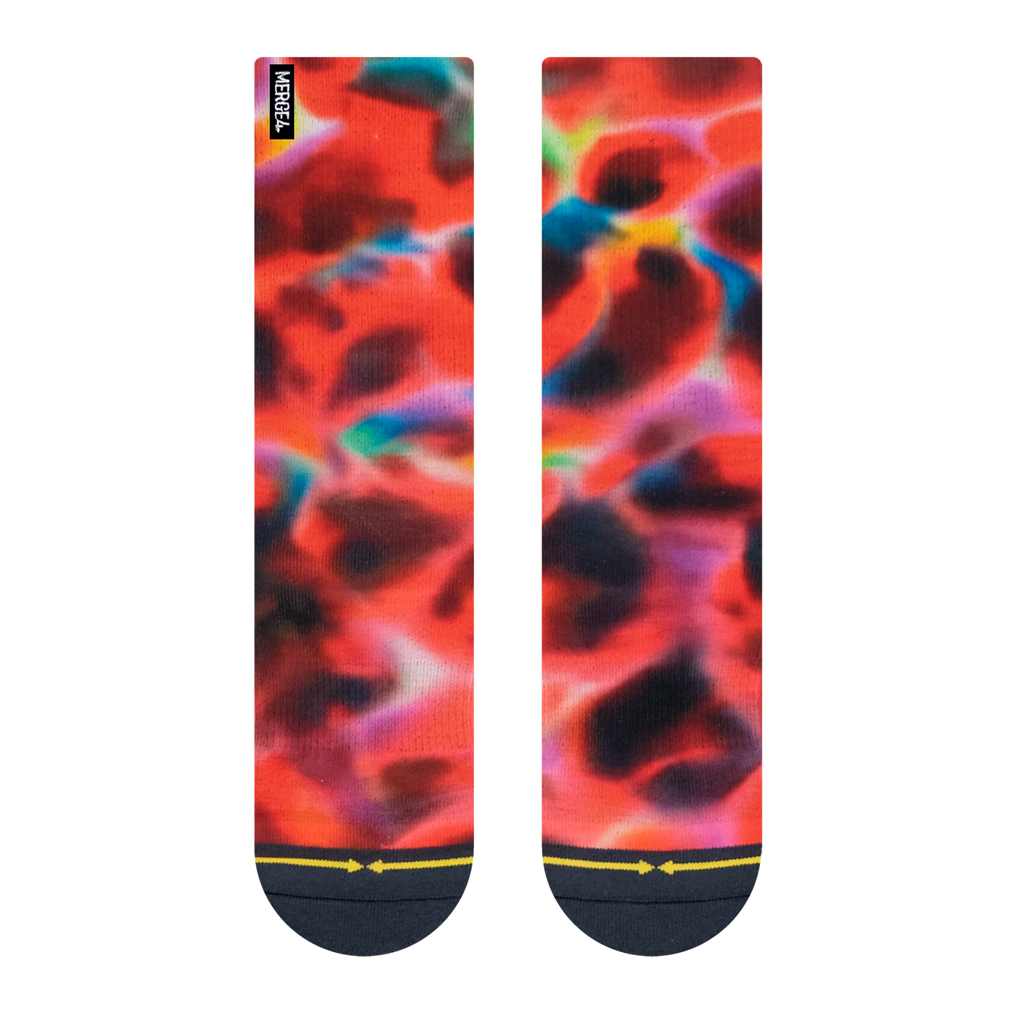 Red Water Color Adult Crew Socks Art By Daniel Jean-Baptiste