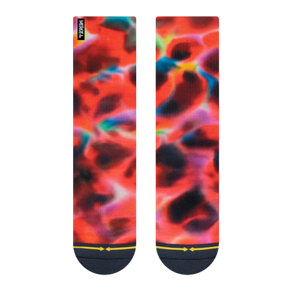 Red Water Color Adult Crew Socks Art By Daniel Jean-Baptiste
