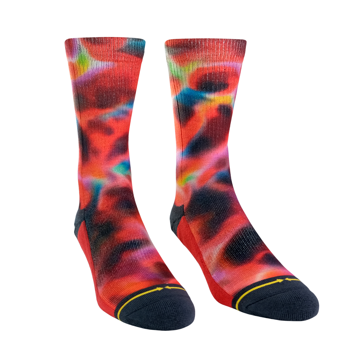 Red Water Color Adult Crew Socks Art By Daniel Jean-Baptiste