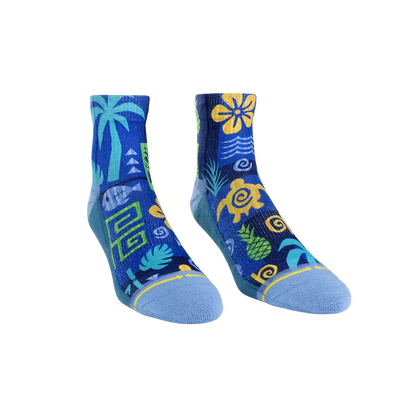 Aloha Ahiahi Adult Quarter Crew Socks By MERGE4