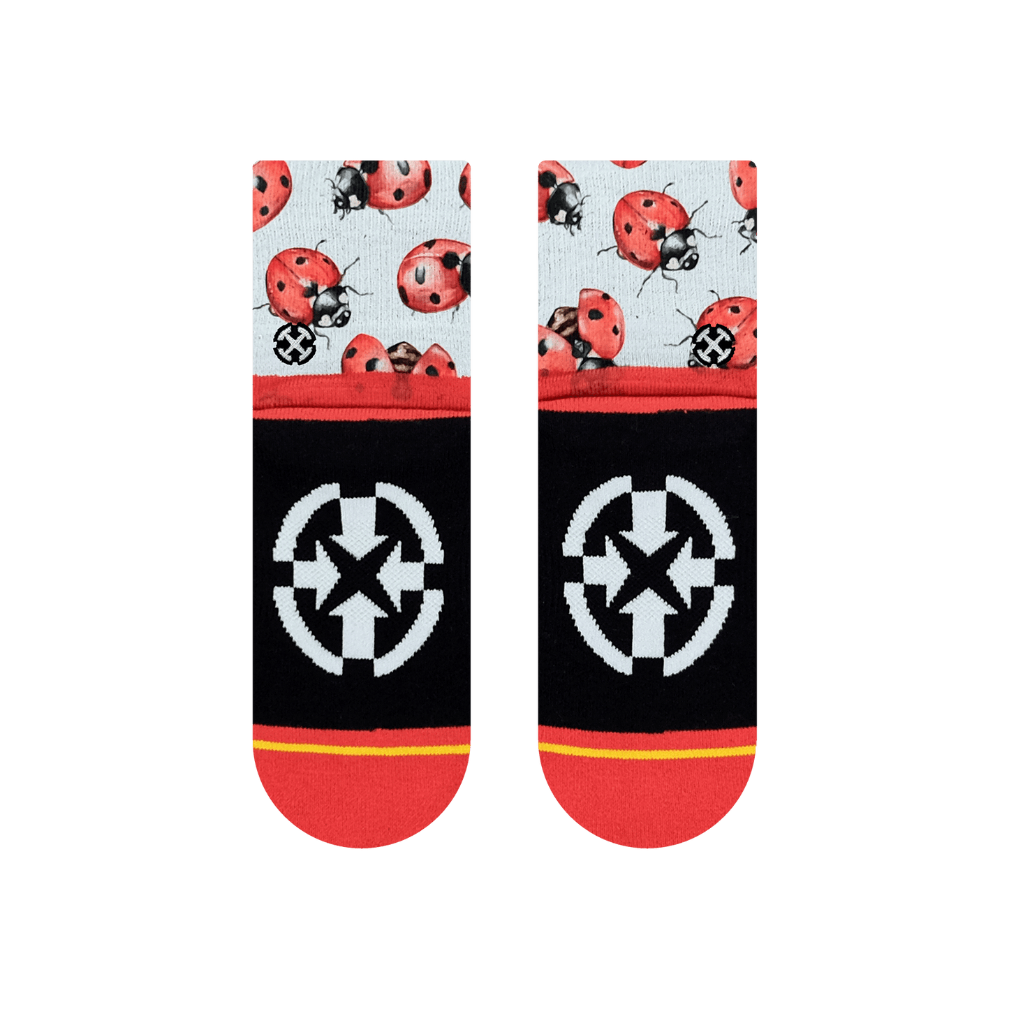 Lady Bugs Adult Quarter Crew Socks with Art by Hanna Minck