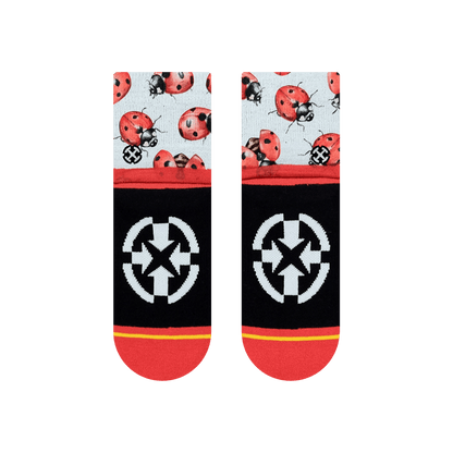 Lady Bugs Adult Quarter Crew Socks with Art by Hanna Minck