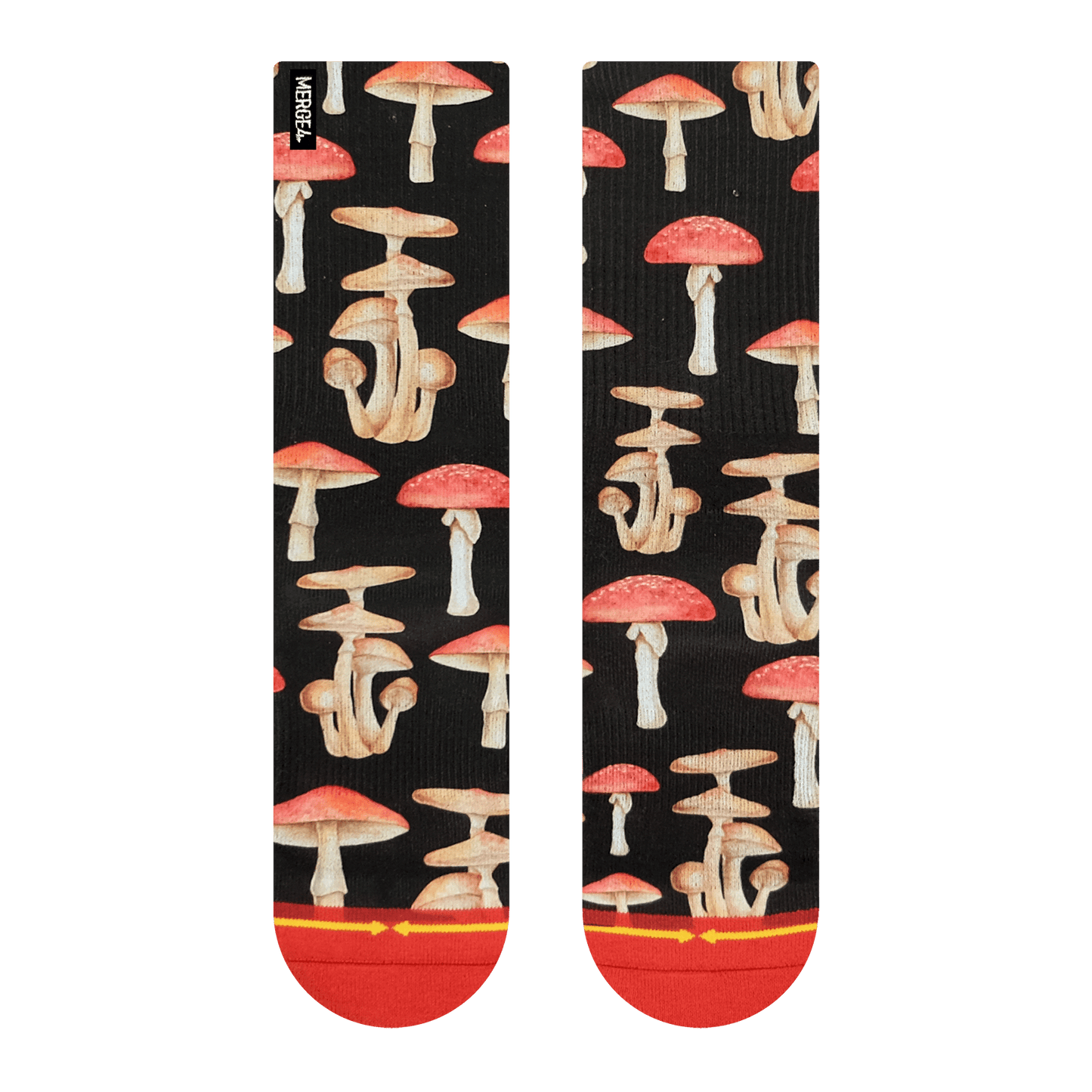 Mushrooms Adult Crew Socks With Art By Hanna Minck