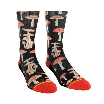 Mushrooms Adult Crew Socks With Art By Hanna Minck