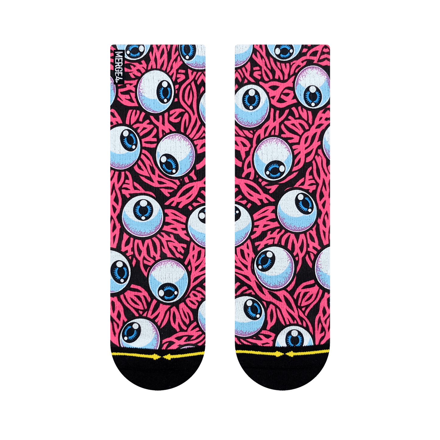 Jimbo Eye Pink Youth Crew Socks