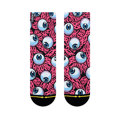 Jimbo Eye Pink Youth Crew Socks