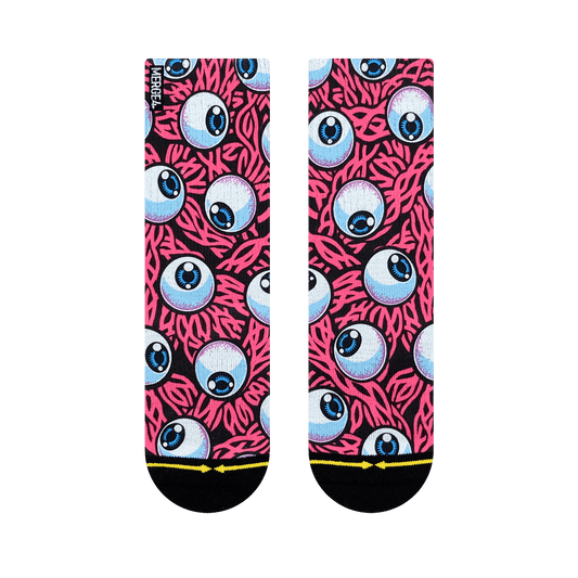 Jimbo Eye Pink Youth Crew Socks