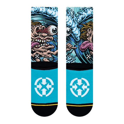Surf Freak Adult Crew Socks Art By Jimbo Phillips
