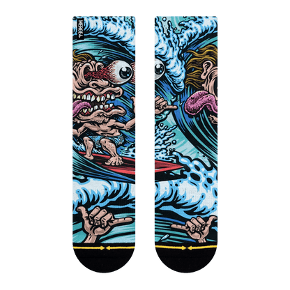 Surf Freak Adult Crew Socks Art By Jimbo Phillips