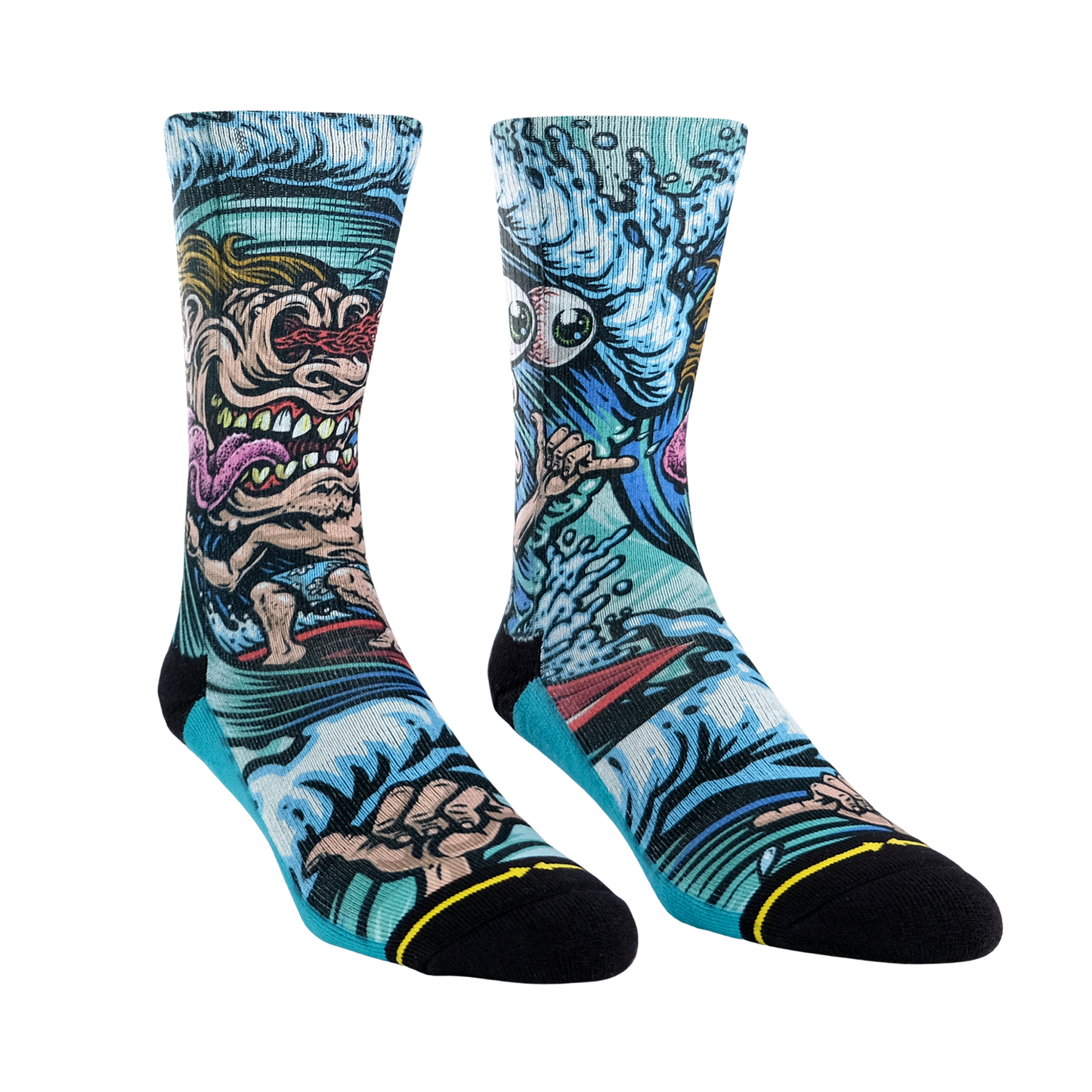 Surf Freak Adult Crew Socks Art By Jimbo Phillips