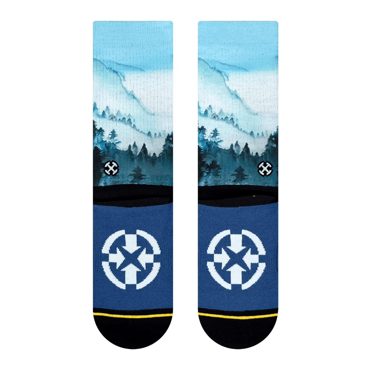 Big Sur Mist Adult Crew Socks with Art by Maia Negre